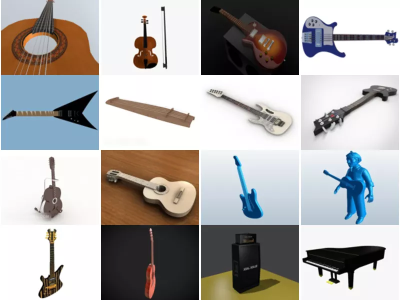 Top 16 Free 3D Musical Instrument Models Newest 2022