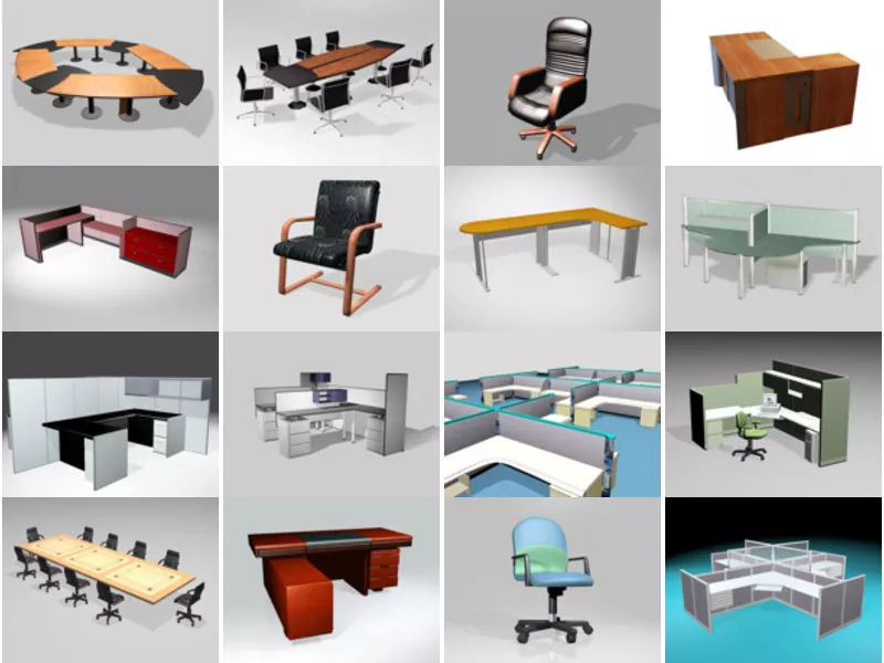 Top 16 Free 3D Office Furniture Models Latest 2022