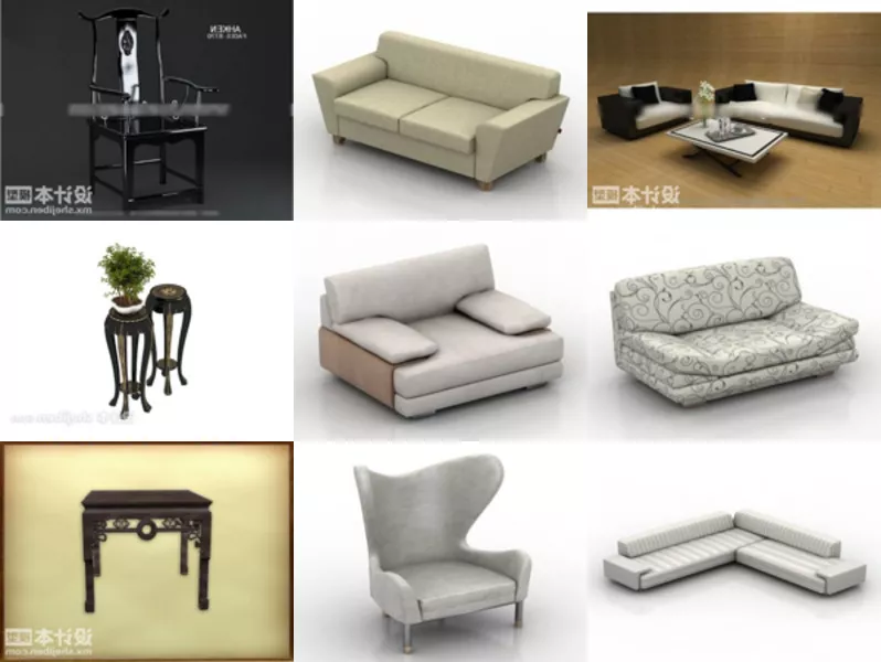 Top 9 Free 3D Living Room Furniture Models Newest 2022