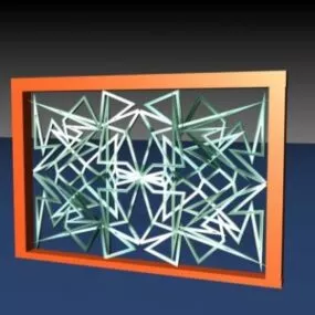 Decorative Window Wooden Frame 3d model