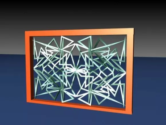Home Wood Door With Frame On Top 3d model