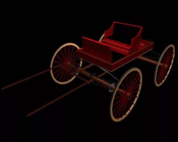 Classic Horse Buggy Cart 3d model Classic Horse Buggy Cart 3d model