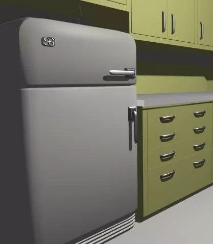 Vintage Refrigerator 3d model Vintage Refrigerator 3d model