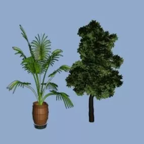 Two Tree Plant Set 3d model