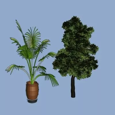 Indoor Small Pot Plant Set 3d model