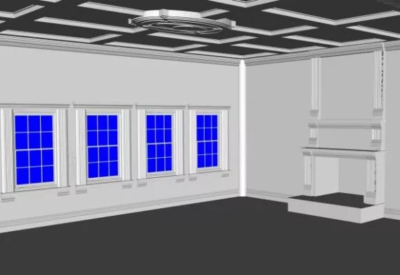 Elevator Interior With Marble Floor 3d model