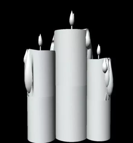 Candle Light In Vase Pot 3d model