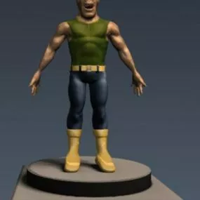 Alien Man Character Sculpture 3d model