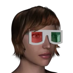 Glasses With Girl 3d model