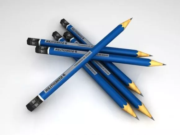 School Pencil Stack 3d model School Pencil Stack 3d model