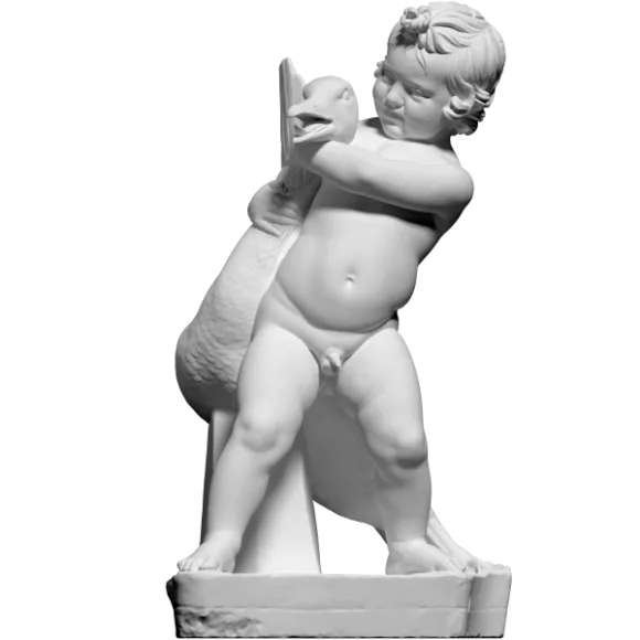 Ancient Statue Child With Goose 3d model Ancient Statue Child With Goose 3d model