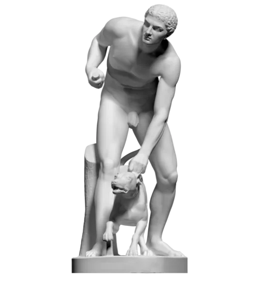 Ancient Statue Hunter Man And Dog 3d model Ancient Statue Hunter Man And Dog 3d model