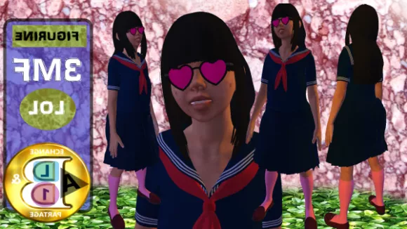 Anime Japanese Warrior Girl, Mask Girl 3d model