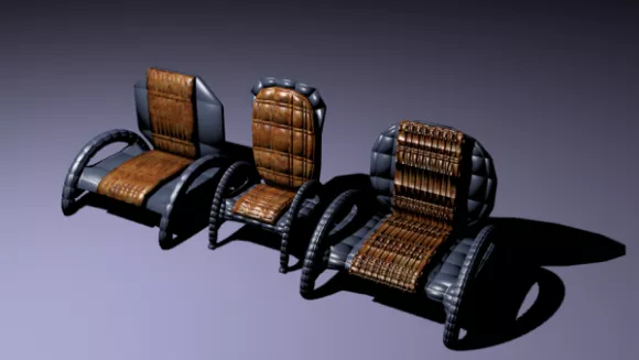 Two Swivel Chair 3d model