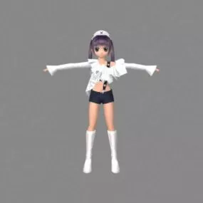 Anime Girl Japanese Comic 3d model