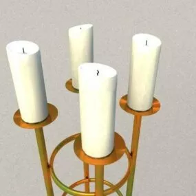 4 Post Candle Lamp 3d model