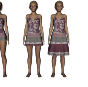 Girl Character With Rainbow Dress Fashion 3d model