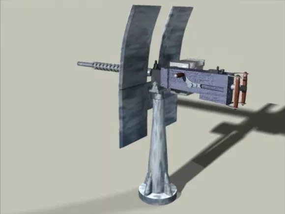 Naval Machine Gun 50 Cal 3d model Naval Machine Gun 50 Cal 3d model