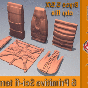 Primitive Scifi Terrain Set 3d model