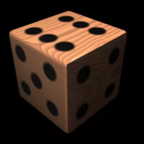 Wood Dice Casino Game 3d model