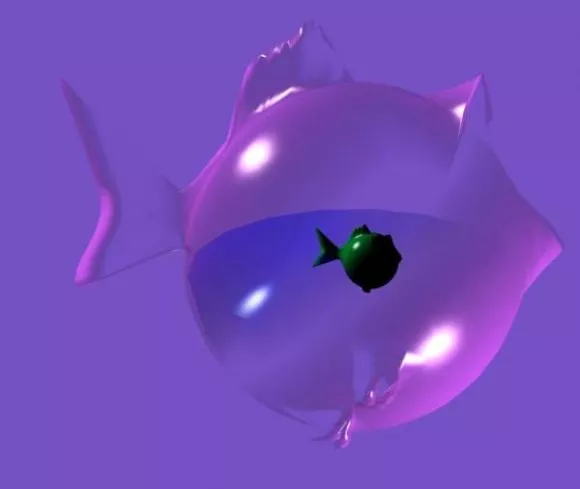 Scifi Bot With Aquarium Center 3d model