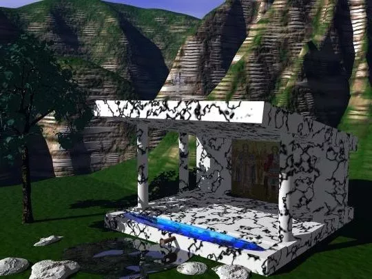 Fountain Building On Mountain 3d model Fountain Building On Mountain 3d model
