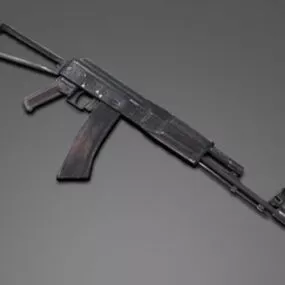 Aks74 Machine Gun Weapon 3d model