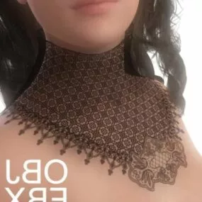 Girl Character With Neck Corset 3d model