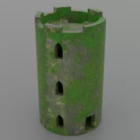 Abandoned Stone Medieval Tower Building 3d model