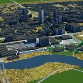 Adelaide City Building Bird View 3d model