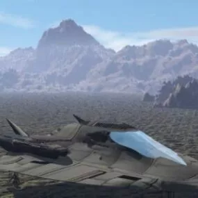 Alien Futuristic Delta Spacecraft 3d model