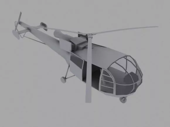 Alouette Helicopter Concept 3d model Alouette Helicopter Concept 3d model