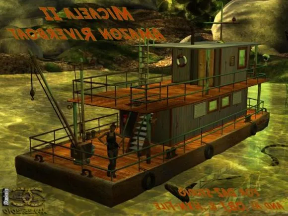 Ferry Boat On River 3d model