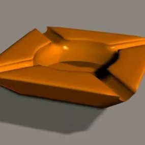 Yellow Ceramic Ashtray 3d model
