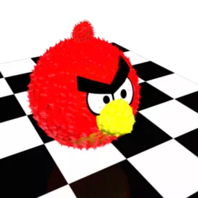Red Angry Birds Character 3d model