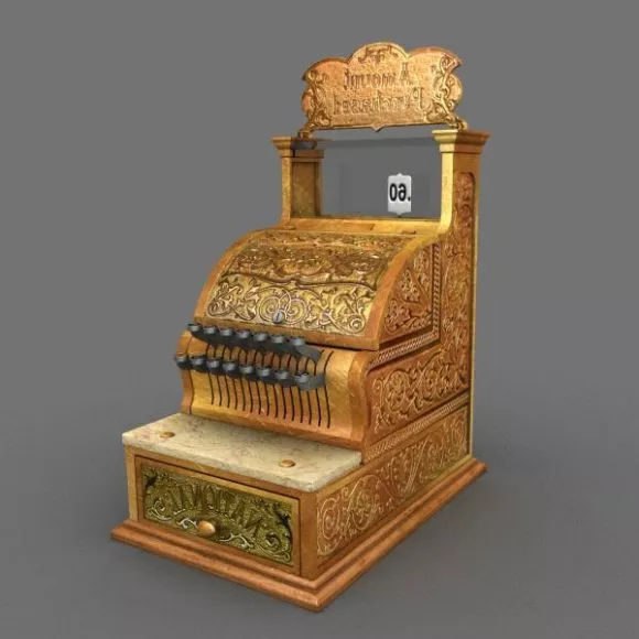 Vintage Cash Register 3d model Vintage Cash Register 3d model