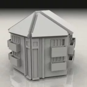 Small Size Apartment Building 3d model