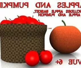 Apples Pumpkin Fruit 3d model