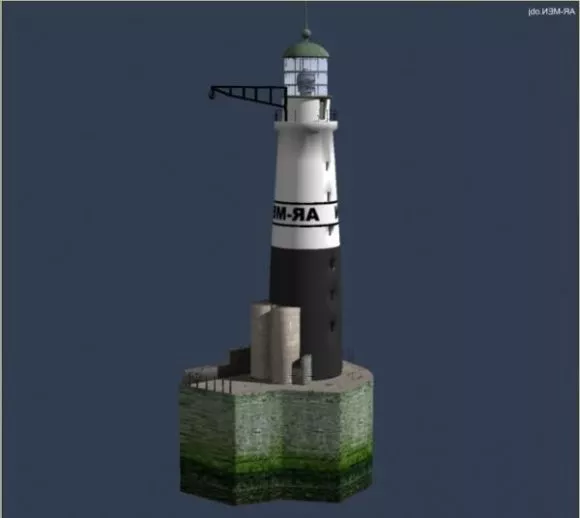 Ancient Rock Lighthouse Building 3d model