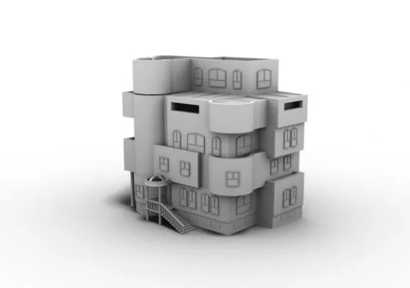 Rubik House Building 3d model Rubik House Building 3d model