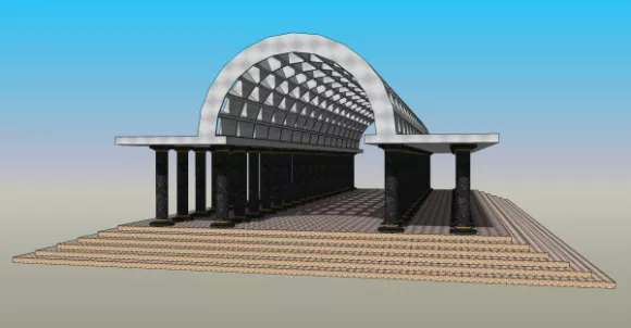 Architecture Pavilion Building Curved Roof 3d model Architecture Pavilion Building Curved Roof 3d model