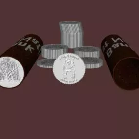 Silver Coin Set 3d model