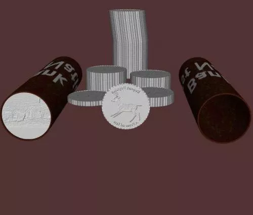 Silver Buck Coin 3d model Silver Buck Coin 3d model