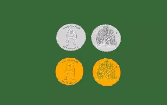 Silver Buck Coin 3d model