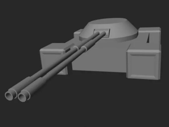 Artillery Turret 3d model Artillery Turret 3d model