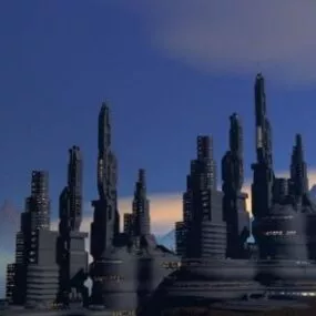 Black Colonial City Building 3d model