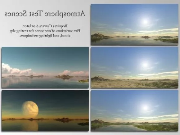 Sunbeam On Ocean Landscape 3d model