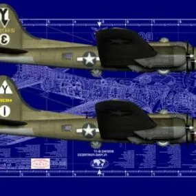 B17 Fighter Aircraft Flying Fortress 3d model