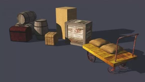 Old Crate Box Wooden Box 3d model