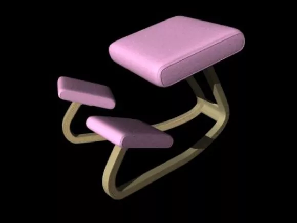 Office Simple Wheels Chair 3d model